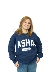 Navy Collegiate ASHA Crewneck Sweatshirt